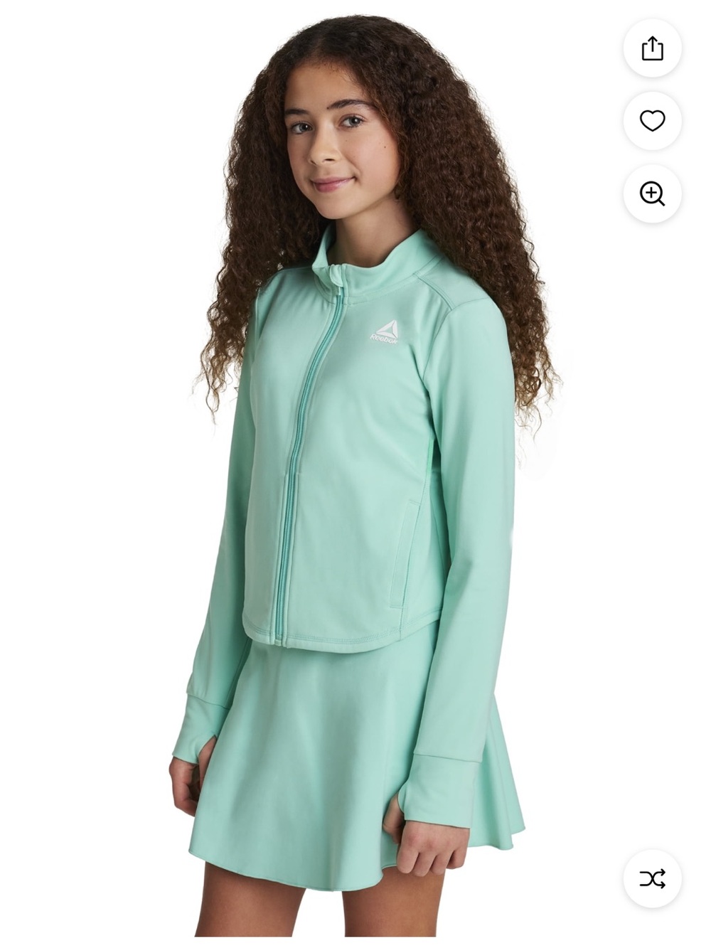 Girls Reebok Courtside Performance Zip-Up Jacket
